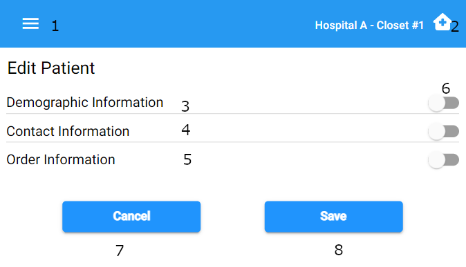 Screen layout with sections collapsed to view different section titles.